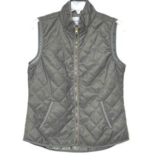 Women's Gray Quilted Zip-up Vest‎ Medium